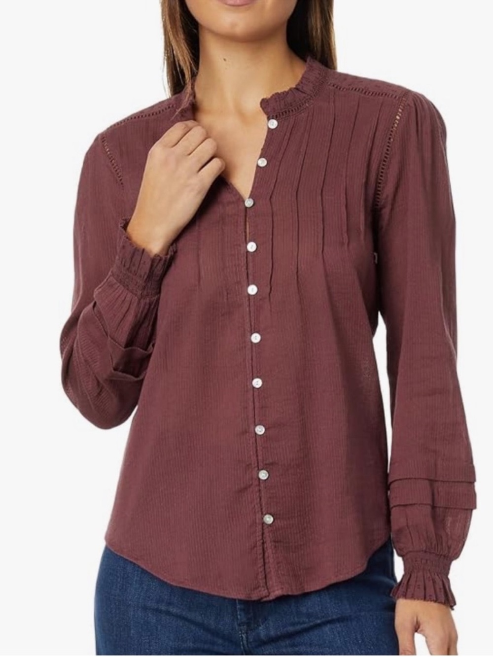 Faherty Women's Willa Button Up Shirt Size XS Catawba Grape